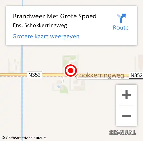 Locatie op kaart van de 112 melding: Brandweer Met Grote Spoed Naar Ens, Schokkerringweg op 1 januari 2025 09:51