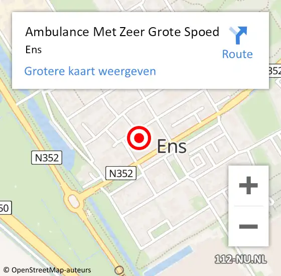 Locatie op kaart van de 112 melding: Ambulance Met Zeer Grote Spoed Naar Ens op 1 januari 2025 09:51