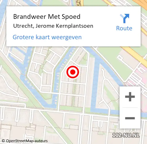 Locatie op kaart van de 112 melding: Brandweer Met Spoed Naar Utrecht, Jerome Kernplantsoen op 1 januari 2025 10:05