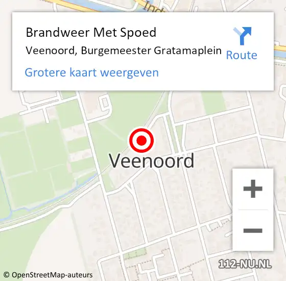 Locatie op kaart van de 112 melding: Brandweer Met Spoed Naar Veenoord, Burgemeester Gratamaplein op 1 januari 2025 10:52