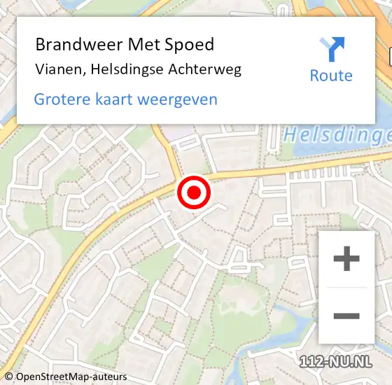 Locatie op kaart van de 112 melding: Brandweer Met Spoed Naar Vianen, Helsdingse Achterweg op 1 januari 2025 11:18