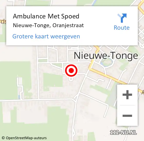 Locatie op kaart van de 112 melding: Ambulance Met Spoed Naar Nieuwe-Tonge, Oranjestraat op 19 oktober 2013 14:44