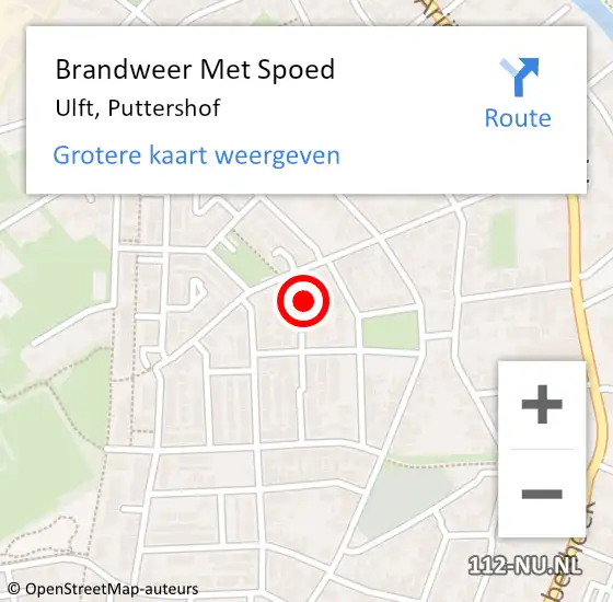 Locatie op kaart van de 112 melding: Brandweer Met Spoed Naar Ulft, Puttershof op 1 januari 2025 11:30