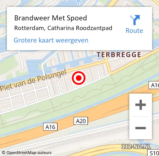 Locatie op kaart van de 112 melding: Brandweer Met Spoed Naar Rotterdam, Catharina Roodzantpad op 1 januari 2025 11:37