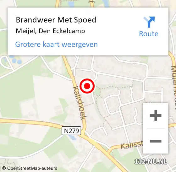 Locatie op kaart van de 112 melding: Brandweer Met Spoed Naar Meijel, Den Eckelcamp op 1 januari 2025 11:44