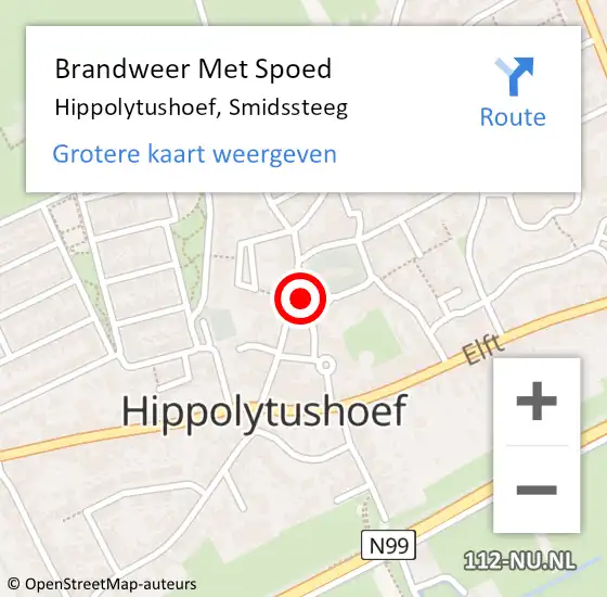 Locatie op kaart van de 112 melding: Brandweer Met Spoed Naar Hippolytushoef, Smidssteeg op 1 januari 2025 11:45