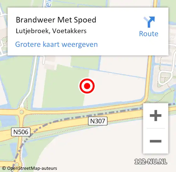 Locatie op kaart van de 112 melding: Brandweer Met Spoed Naar Lutjebroek, Voetakkers op 1 november 2014 12:41