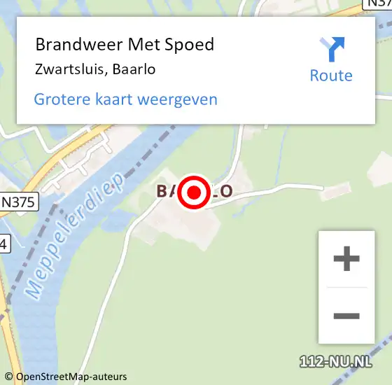 Locatie op kaart van de 112 melding: Brandweer Met Spoed Naar Zwartsluis, Baarlo op 1 januari 2025 11:57