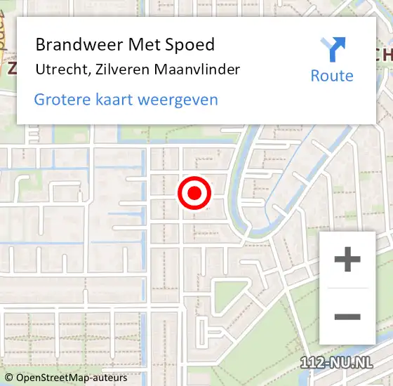 Locatie op kaart van de 112 melding: Brandweer Met Spoed Naar Utrecht, Zilveren Maanvlinder op 1 januari 2025 12:00