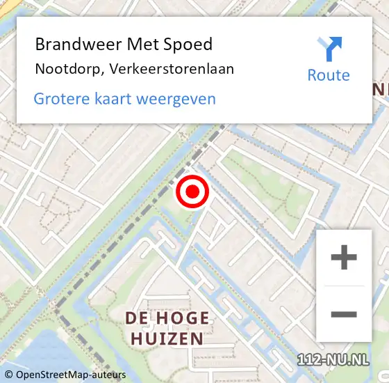 Locatie op kaart van de 112 melding: Brandweer Met Spoed Naar Nootdorp, Verkeerstorenlaan op 1 januari 2025 12:03