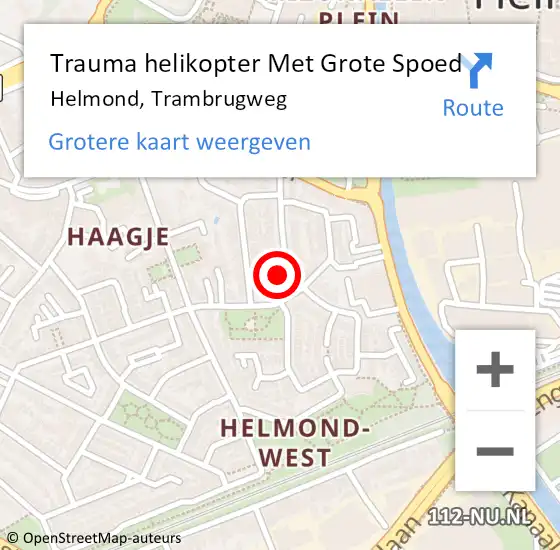 Locatie op kaart van de 112 melding: Trauma helikopter Met Grote Spoed Naar Helmond, Trambrugweg op 1 januari 2025 12:11