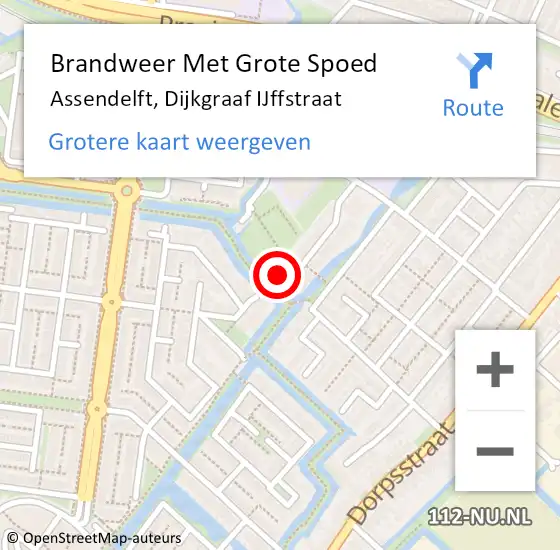 Locatie op kaart van de 112 melding: Brandweer Met Grote Spoed Naar Assendelft, Dijkgraaf IJffstraat op 1 januari 2025 12:24