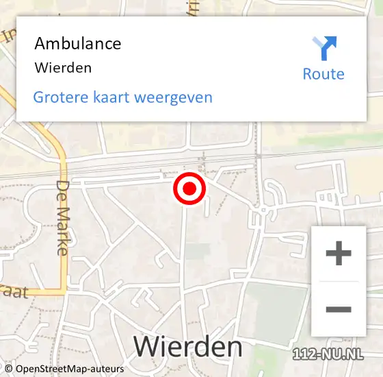 Locatie op kaart van de 112 melding: Ambulance Wierden op 1 januari 2025 12:34