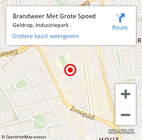 Locatie op kaart van de 112 melding: Brandweer Met Grote Spoed Naar Geldrop, Industriepark op 1 januari 2025 12:52