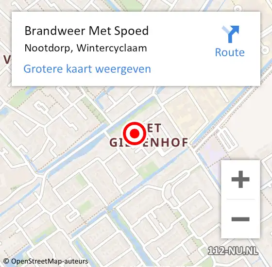 Locatie op kaart van de 112 melding: Brandweer Met Spoed Naar Nootdorp, Wintercyclaam op 1 januari 2025 13:15