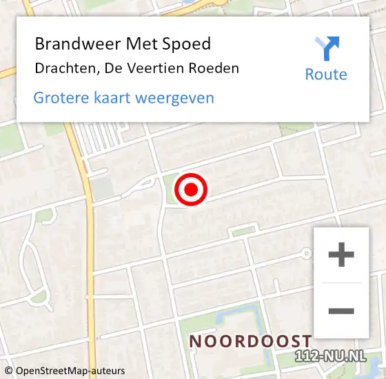 Locatie op kaart van de 112 melding: Brandweer Met Spoed Naar Drachten, De Veertien Roeden op 1 januari 2025 13:30