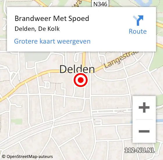 Locatie op kaart van de 112 melding: Brandweer Met Spoed Naar Delden, De Kolk op 1 januari 2025 13:46