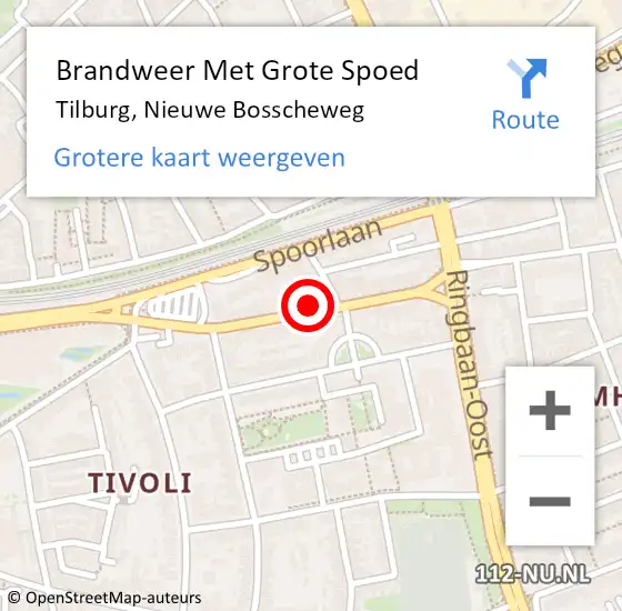 Locatie op kaart van de 112 melding: Brandweer Met Grote Spoed Naar Tilburg, Nieuwe Bosscheweg op 1 januari 2025 14:10