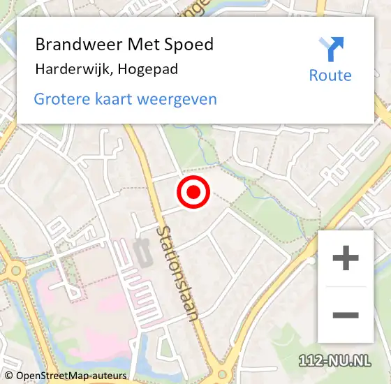 Locatie op kaart van de 112 melding: Brandweer Met Spoed Naar Harderwijk, Hogepad op 1 januari 2025 14:16