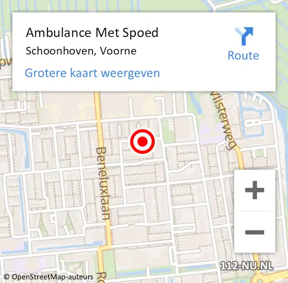 Locatie op kaart van de 112 melding: Ambulance Met Spoed Naar Schoonhoven, Voorne op 1 januari 2025 14:20