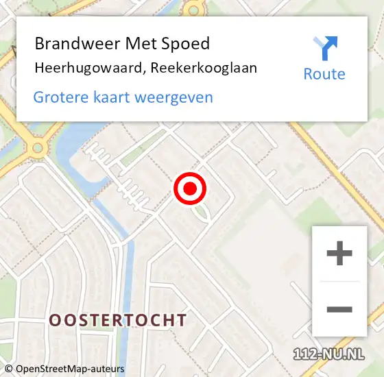 Locatie op kaart van de 112 melding: Brandweer Met Spoed Naar Heerhugowaard, Reekerkooglaan op 1 januari 2025 14:27