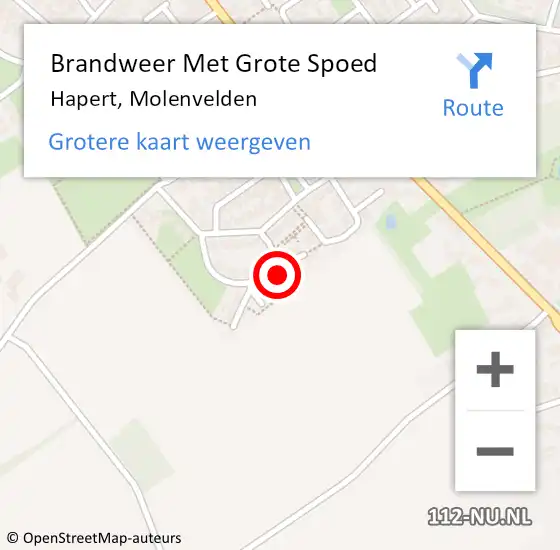 Locatie op kaart van de 112 melding: Brandweer Met Grote Spoed Naar Hapert, Molenvelden op 1 januari 2025 14:37