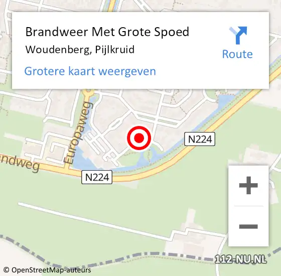 Locatie op kaart van de 112 melding: Brandweer Met Grote Spoed Naar Woudenberg, Pijlkruid op 1 januari 2025 15:18