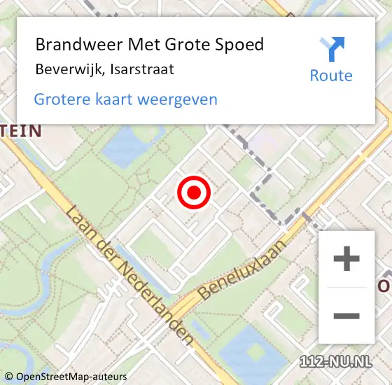 Locatie op kaart van de 112 melding: Brandweer Met Grote Spoed Naar Beverwijk, Isarstraat op 1 januari 2025 15:21