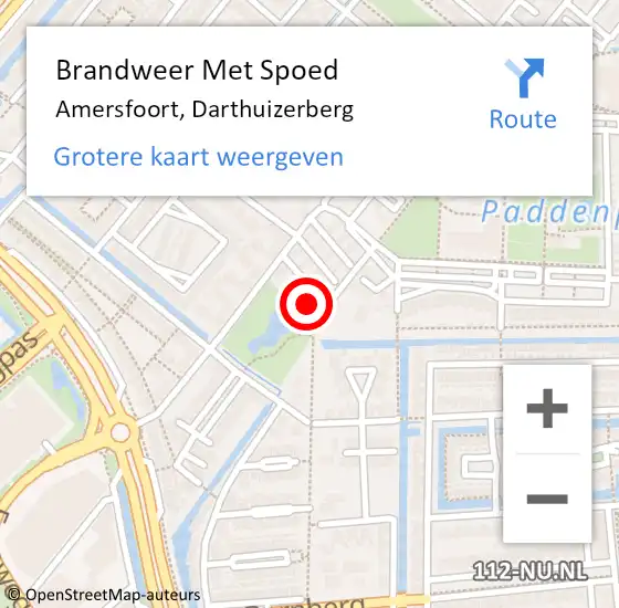 Locatie op kaart van de 112 melding: Brandweer Met Spoed Naar Amersfoort, Darthuizerberg op 1 januari 2025 15:23