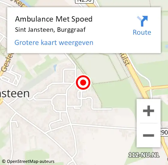 Locatie op kaart van de 112 melding: Ambulance Met Spoed Naar Sint Jansteen, Burggraaf op 1 november 2014 13:08
