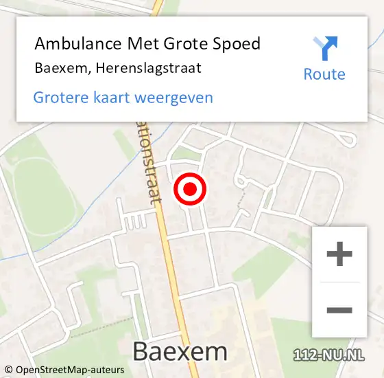 Locatie op kaart van de 112 melding: Ambulance Met Grote Spoed Naar Baexem, Herenslagstraat op 1 januari 2025 17:29