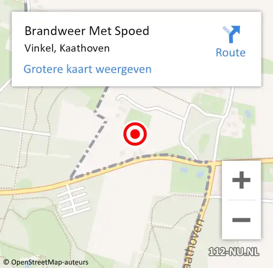 Locatie op kaart van de 112 melding: Brandweer Met Spoed Naar Vinkel, Kaathoven op 1 januari 2025 18:15