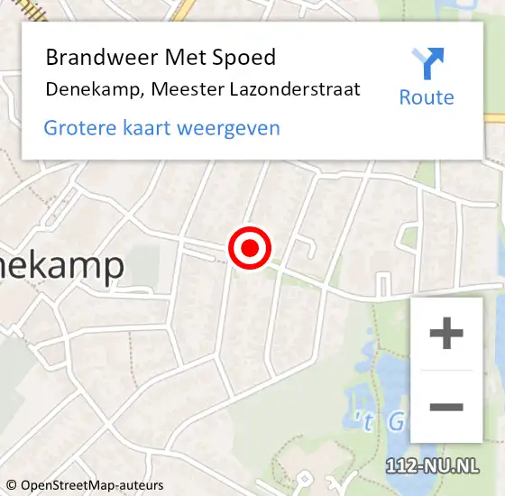 Locatie op kaart van de 112 melding: Brandweer Met Spoed Naar Denekamp, Meester Lazonderstraat op 1 januari 2025 18:52