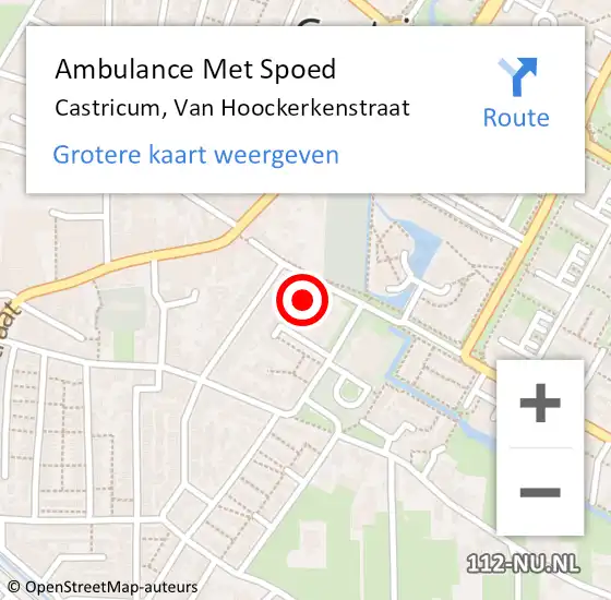 Locatie op kaart van de 112 melding: Ambulance Met Spoed Naar Castricum, Van Hoockerkenstraat op 1 januari 2025 19:05