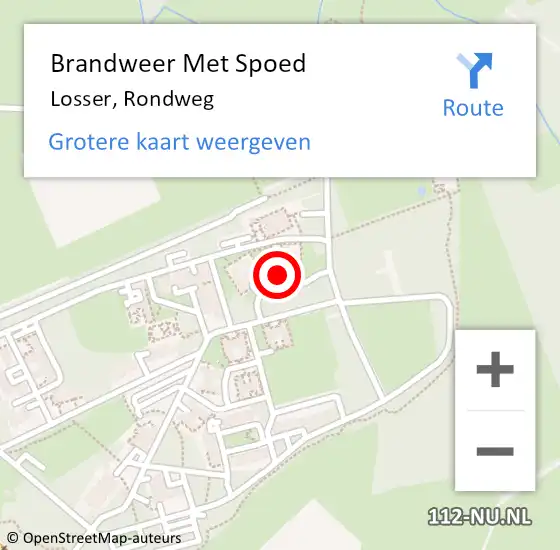 Locatie op kaart van de 112 melding: Brandweer Met Spoed Naar Losser, Rondweg op 1 januari 2025 19:51