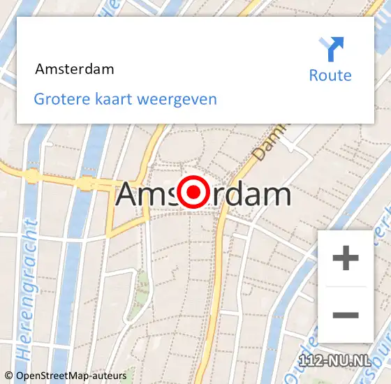 Locatie op kaart van de 112 melding:  Amsterdam op 1 januari 2025 20:13