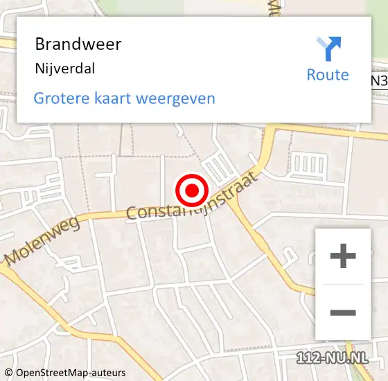 Locatie op kaart van de 112 melding: Brandweer Nijverdal op 1 januari 2025 20:19