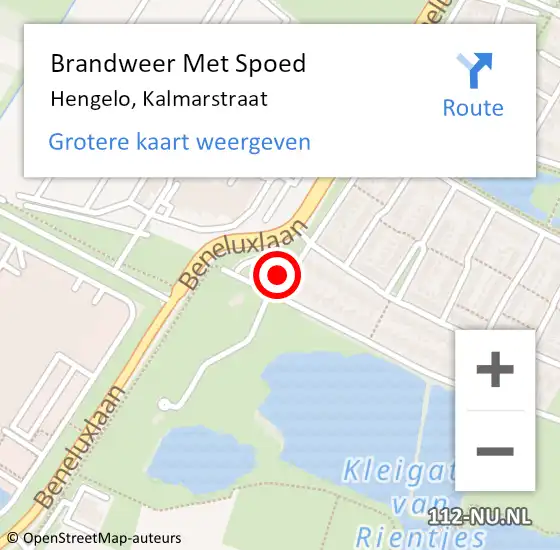 Locatie op kaart van de 112 melding: Brandweer Met Spoed Naar Hengelo, Kalmarstraat op 1 januari 2025 22:30