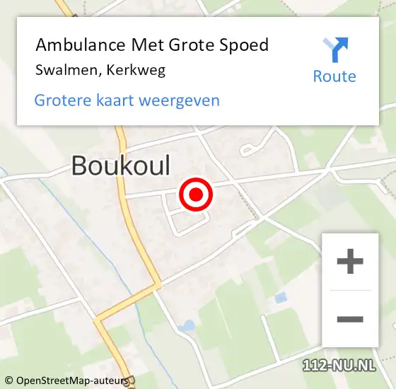 Locatie op kaart van de 112 melding: Ambulance Met Grote Spoed Naar Swalmen, Kerkweg op 1 januari 2025 23:03