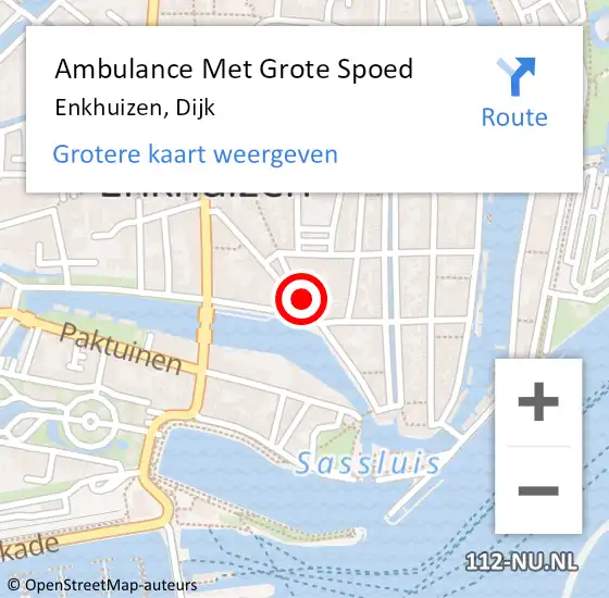 Locatie op kaart van de 112 melding: Ambulance Met Grote Spoed Naar Enkhuizen, Dijk op 1 januari 2025 23:33