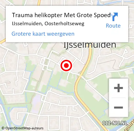 Locatie op kaart van de 112 melding: Trauma helikopter Met Grote Spoed Naar IJsselmuiden, Oosterholtseweg op 1 januari 2025 23:42