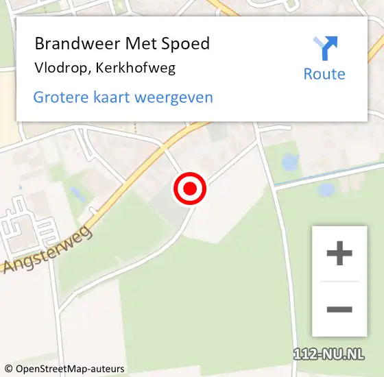 Locatie op kaart van de 112 melding: Brandweer Met Spoed Naar Vlodrop, Kerkhofweg op 2 januari 2025 03:01