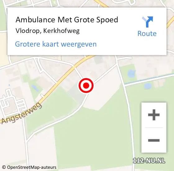 Locatie op kaart van de 112 melding: Ambulance Met Grote Spoed Naar Vlodrop, Kerkhofweg op 2 januari 2025 03:01