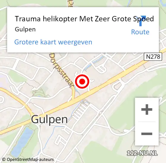 Locatie op kaart van de 112 melding: Trauma helikopter Met Zeer Grote Spoed Naar Gulpen op 2 januari 2025 05:15