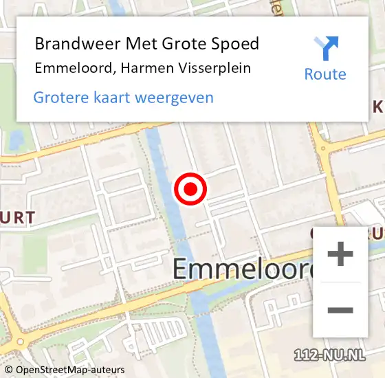 Locatie op kaart van de 112 melding: Brandweer Met Grote Spoed Naar Emmeloord, Harmen Visserplein op 2 januari 2025 05:55