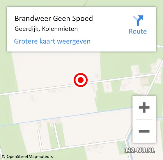 Locatie op kaart van de 112 melding: Brandweer Geen Spoed Naar Geerdijk, Kolenmieten op 2 januari 2025 07:12