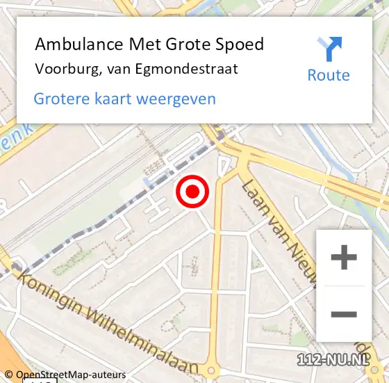 Locatie op kaart van de 112 melding: Ambulance Met Grote Spoed Naar Voorburg, van Egmondestraat op 2 januari 2025 08:19