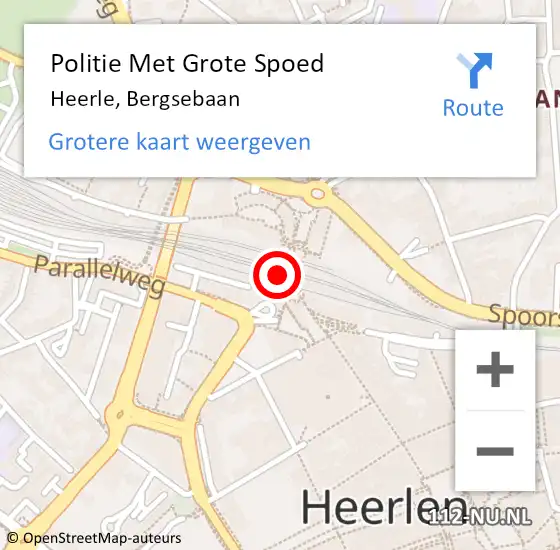 Locatie op kaart van de 112 melding: Politie Met Grote Spoed Naar Heerle, Bergsebaan op 2 januari 2025 09:22