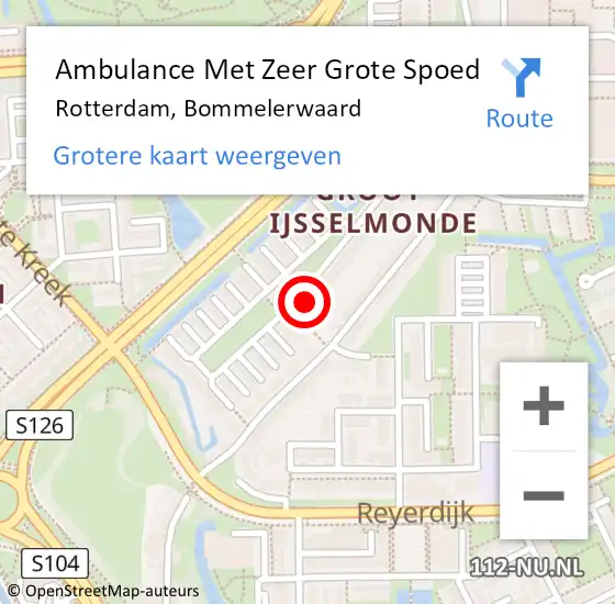 Locatie op kaart van de 112 melding: Ambulance Met Zeer Grote Spoed Naar Rotterdam, Bommelerwaard op 2 januari 2025 10:09