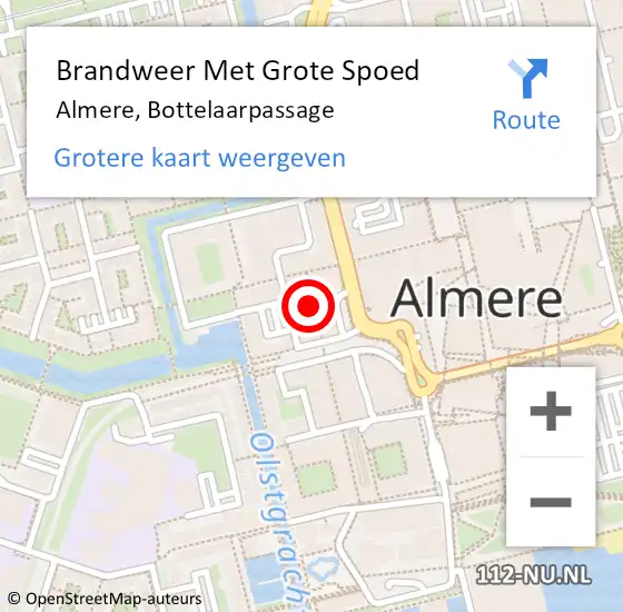 Locatie op kaart van de 112 melding: Brandweer Met Grote Spoed Naar Almere, Bottelaarpassage op 19 oktober 2013 14:59